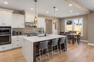 Kitchen with hardwood