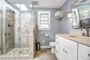 Contractor working on bathroom remodel