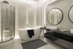 Bathroom with tile floors