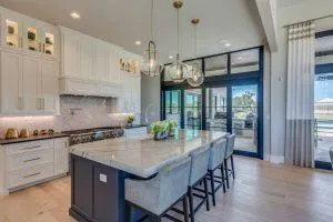 Kitchen with laminate floors
