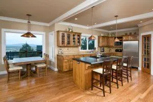 Kitchen with laminate floors