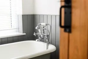 bathroom wood paneling