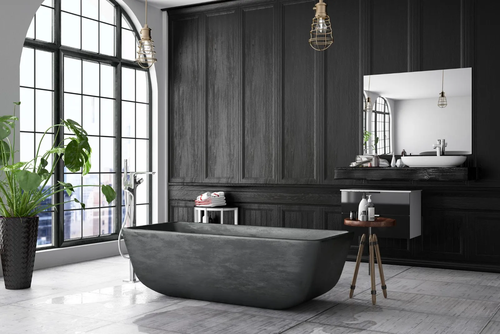 black bathtub